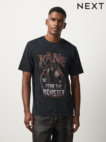 Black Kane - Regular Wwe Graphic Relaxed Fit T-shirt