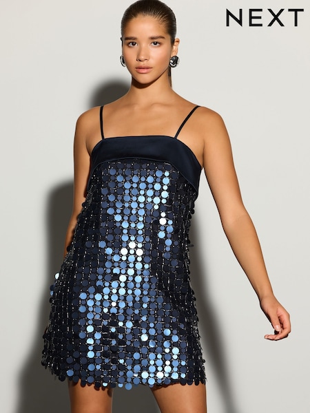 Теңіз көк - Fold Over Sequin Mini Dress