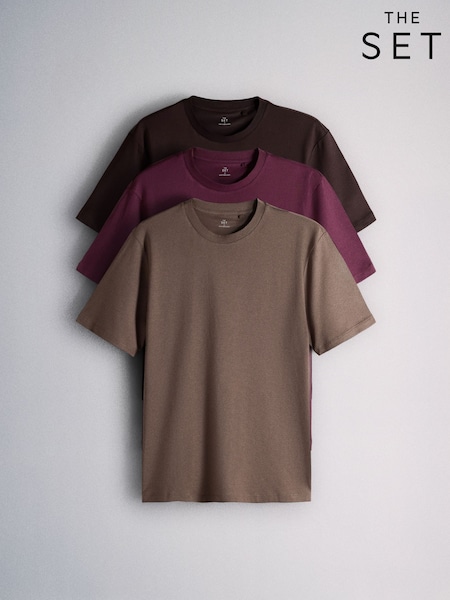 Brown - Regular The Set 3 Pack Supima T-shirts