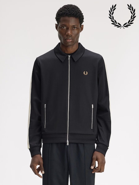 Negru - Regular Fred Perry Tipped Tape Track Jacket
