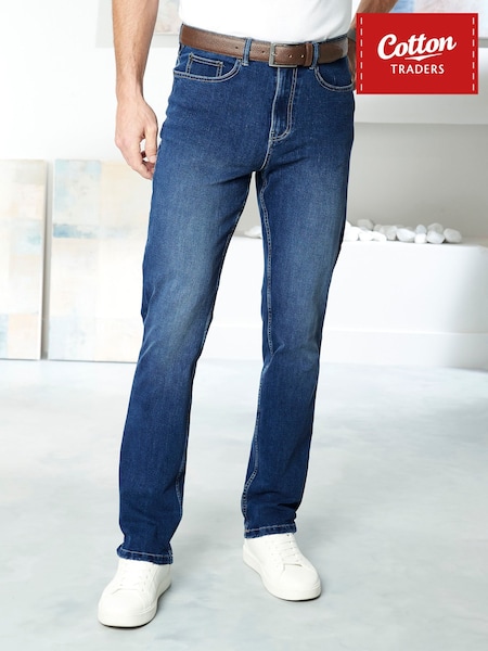 Blue - Regular Cotton Traders Ultimate Comfort 4-way Stretch Slim Fit Jeans