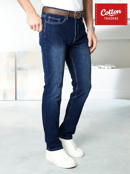Blue - Regular Cotton Traders Ultimate Comfort 4-way Stretch Slim Fit Jeans