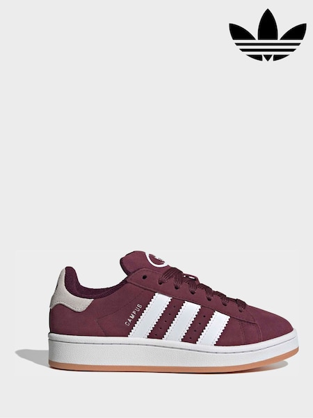 Maroon Red - Adidas Originals Campus 00s Lace Junior Trainers