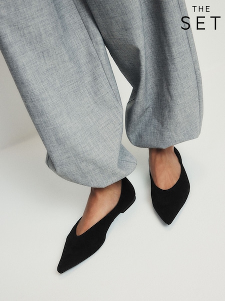 črna - The Set Point Toe Ballet Flats