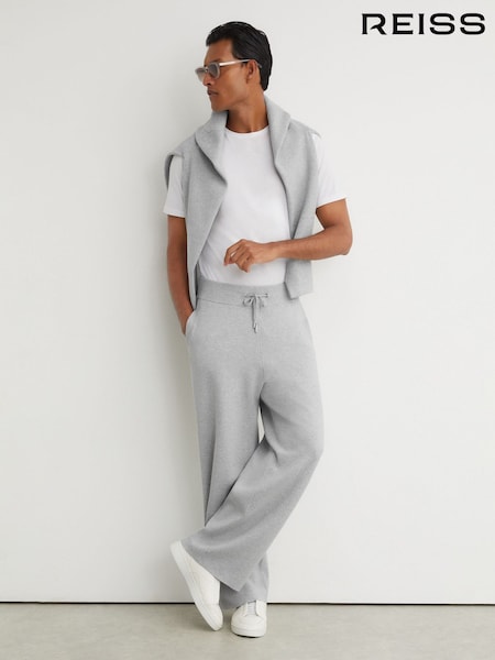 Soft Grey - Regular Reiss Flintwood R-flex Knitted Relaxed-fit Joggers