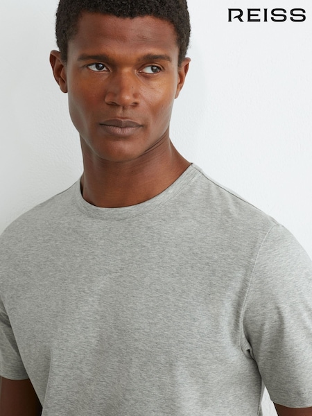 Grey Marl - Regular Reiss Count Air-water Cotton Tailored-fit T-shirt