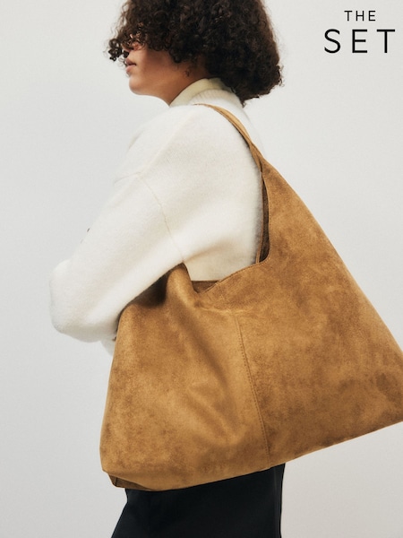 חום-אדמדם - The Set Slouchy Shoulder Bag