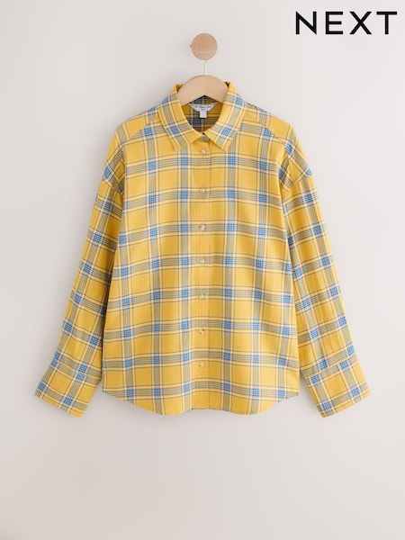 Yellow/Blue Check - Flannel Oversized Shirt