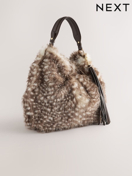 Animal Print - Faux Fur Shoulder Bag