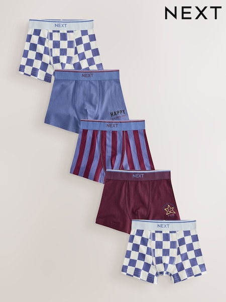 Carreaux bleus/bordeaux - Coffret 5 (2-16ans)