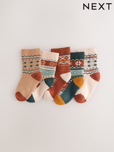 Multi - Cosy Terry Cotton Rich Socks 5 Pack