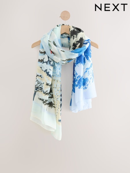 Blue Ski Print - Lightweight Scarf
