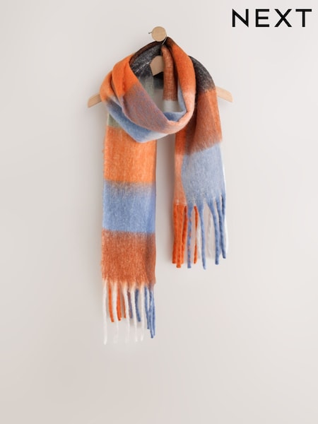 Orange Checked - Heavyweight Blanket Scarf