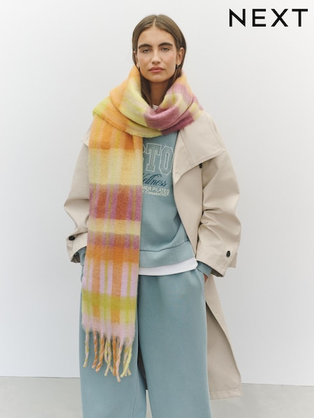 Yellow Check - Heavyweight Blanket Scarf