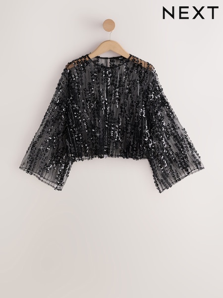 Black - Beaded Cover-up
