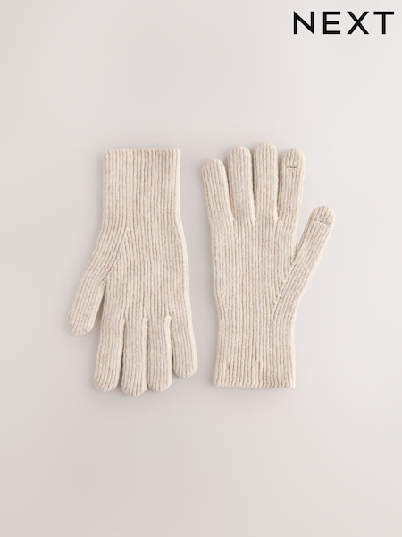Ecru - Ribbed Gloves