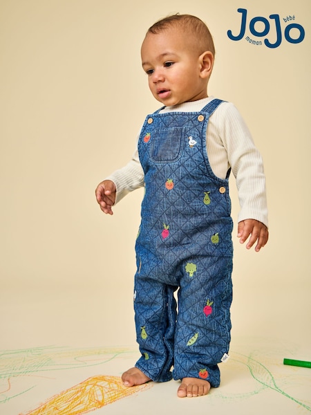 Denim Vegetable - Jojo Maman Bébé Embroidered Quilted Dungaree Set