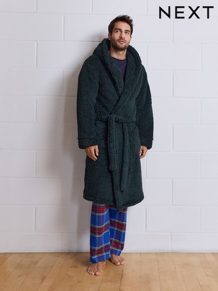 Green - Regular Borg Dressing Gown