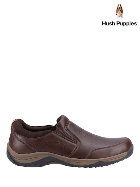 Brown - Regular Hush Puppies Donald Slip On Shoes