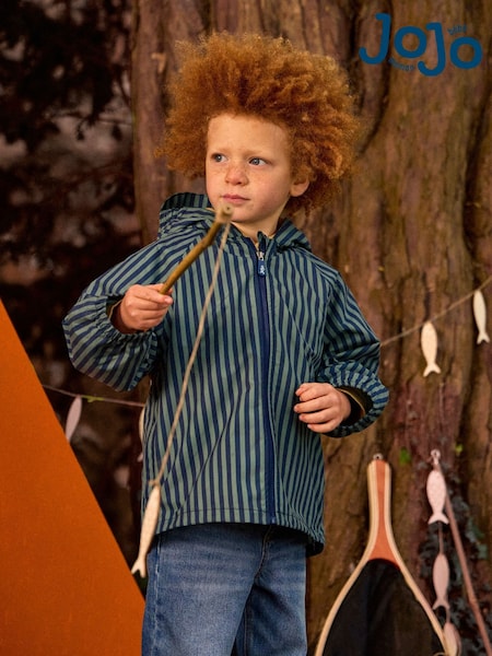 Green Stripe - Jojo Maman Bébé Waterproof Packaway Jacket