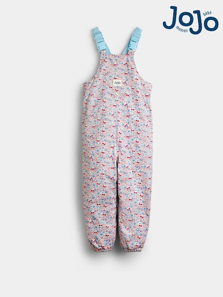 Stone Ditsy Floral - Jojo Maman Bébé Waterproof Fleece-lined Dungarees