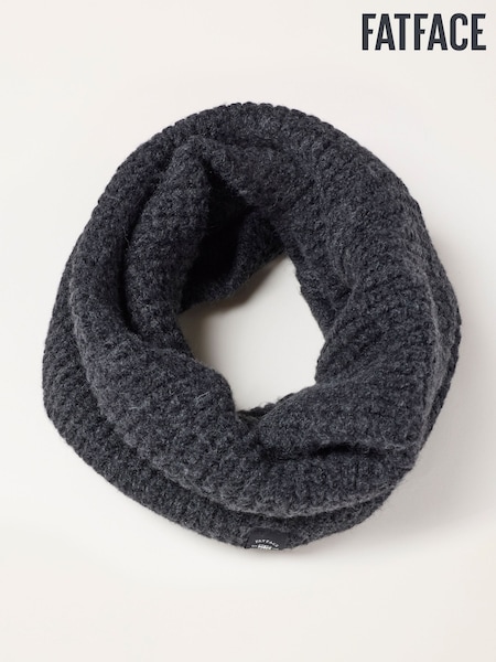 Brown - Fatface Floral Embroidered Snood