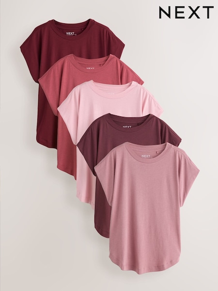 Pink - Cap Sleeve Tencel™ Modal Blend T-shirts 5 Pack