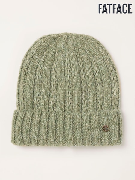 Green - Fatface Pointelle Beanie