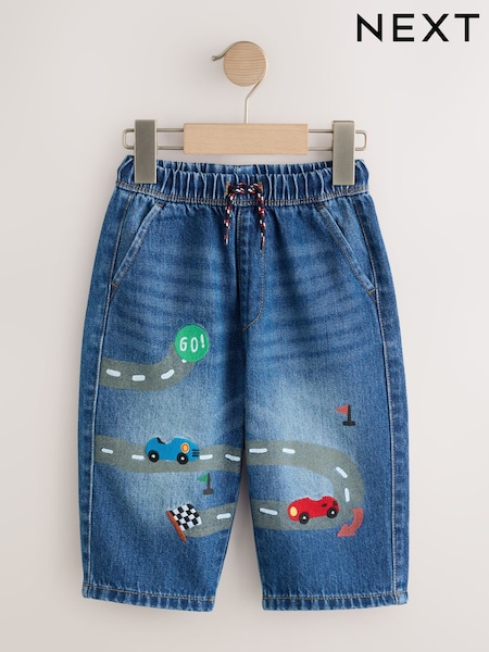 Mid Blue denim Car - Jeans (3mths-7yrs)