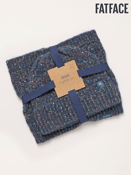 Azul - Regular Fatface Nep Knitted Snood And Beanie Set