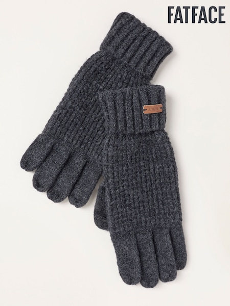 Charcoal Grey - Regular Fatface Waffle Gloves