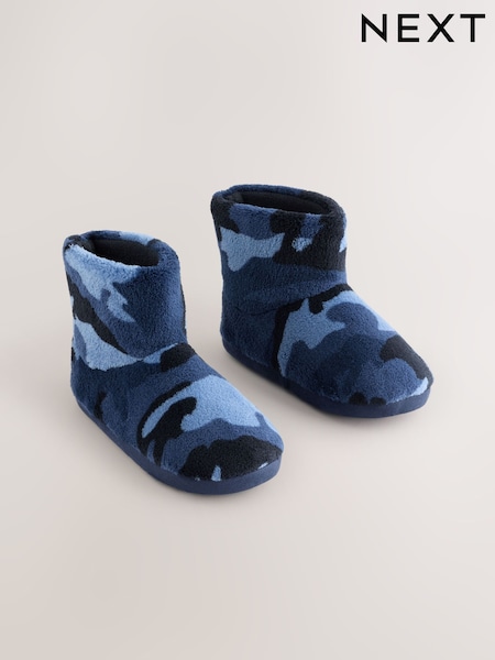 Blue Camoflage - Fleece Slipper Boots