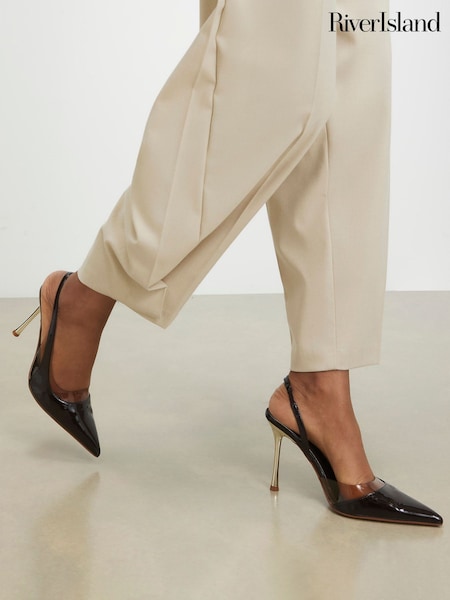 Շագանակագույն - River Island Perspex Slingback Heeled Court Shoes