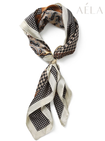Brown - Adjustable Bead Scarf