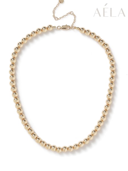 Gold Tone - Ball Single Necklace
