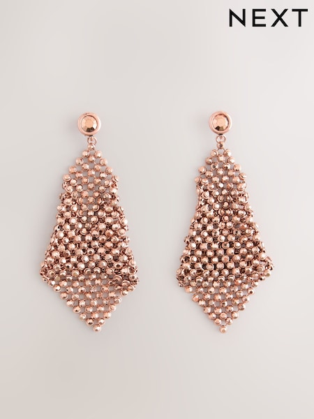 Rose Gold - Chainmail Drop Earrings