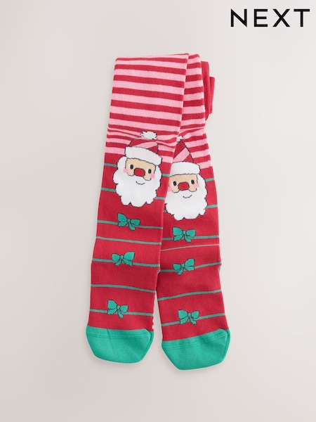 Rouge père Noël - Collants de Noël riches en coton