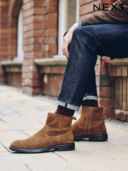 Tan Brown - Regular Suede Chelsea Boots