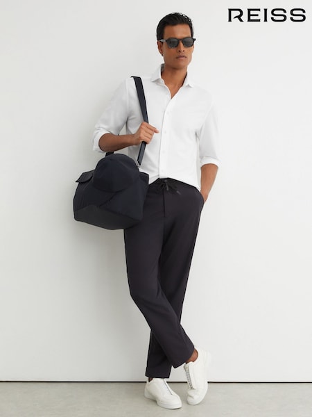 Blanco - Regular Reiss Monaco R-flex Cotton-blend Stretch Jersey Shirt Slim-fit