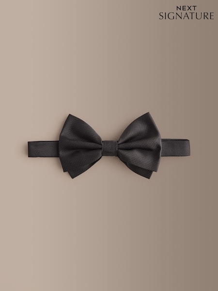 Black - Regular Signature Silk Bow Tie