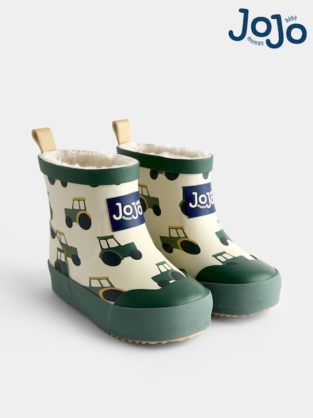 Green Tractor - Jojo Maman Bébé Cosy Ankle Wellies