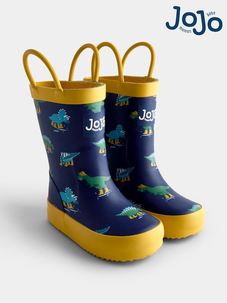 Navy Dino - Jojo Maman Bébé Handle Wellies