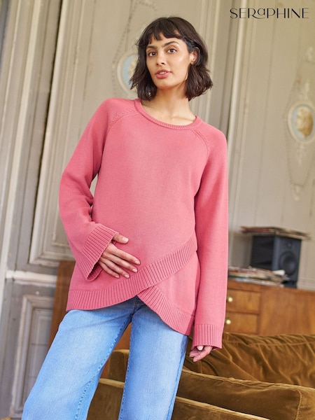 Pink - Seraphine Maternity Nursing Crossover Jumper