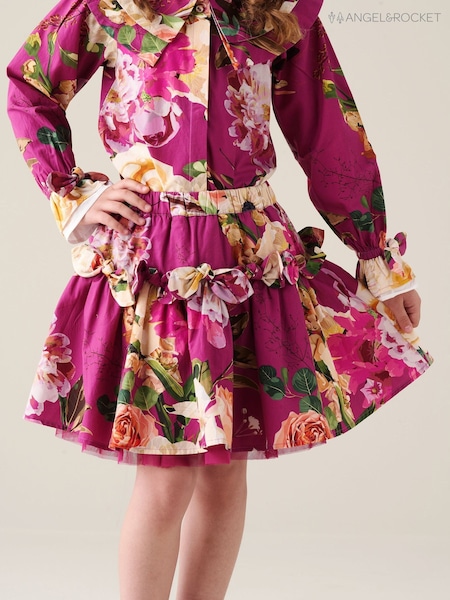 Dunkelrosa - Angel & Rocket Darcey Bow Print Skirt