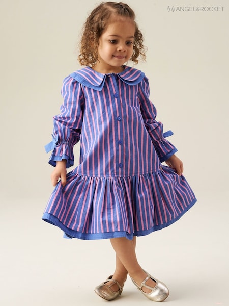Blue - Angel & Rocket Frankie Stripe Double Collar Dress