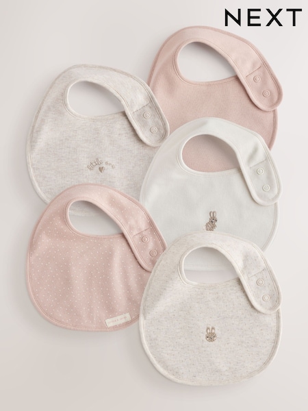 Neutral Bunny - Baby Bibs 5 Pack