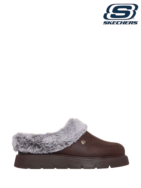 Qəhvəyi - Skechers Keepsakes Lite Cozy Blend Slippers
