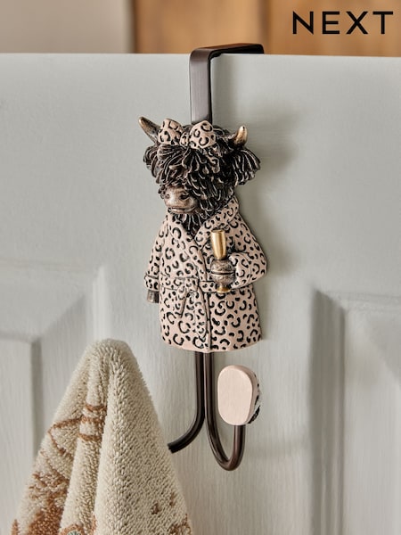 Hamish The Highland Cow Leopard Over The Door Hook