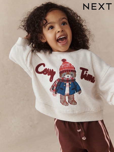Ours Cream - Sweat-shirt col rond (3mois -7ans)