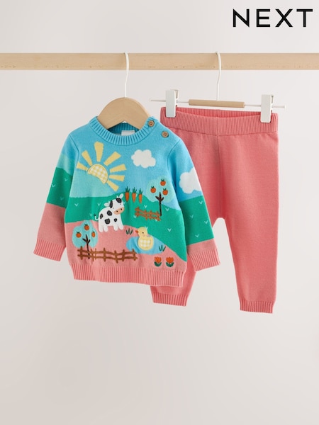 Bright Farm - Character Knitted Scene Jumper And Leggings Baby Set (0mths-2yrs)